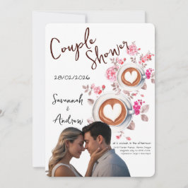 Convites Coffee Themed Couple Shower Invitation
