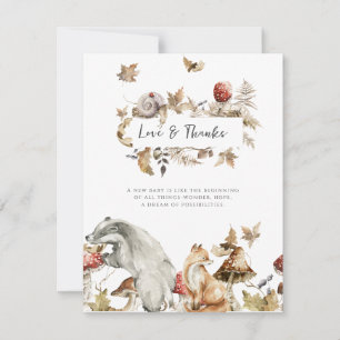 Convites Cogumelo de Outono   Floresta de Madeira Obrigado