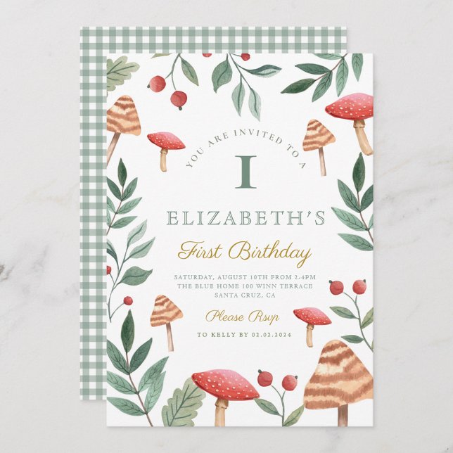 Convites Cogumelo florestal da floresta florestal Primeiro  (Criador carregado)