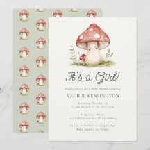 Cogumelo Whimsical É um Chá de fraldas de Garota