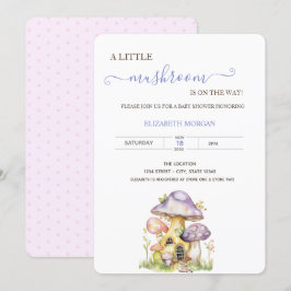 Convites Cogumelos Aquarelas Chá de fraldas