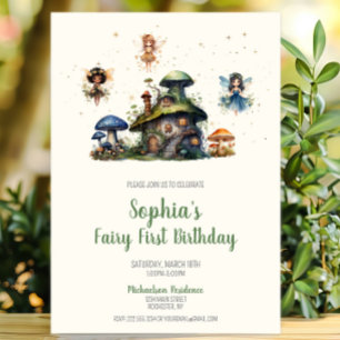 Convites Cogumelos de Aniversário Encantados