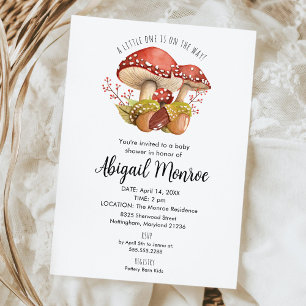 Convites Cogumelos e Acorns Chá de fraldas