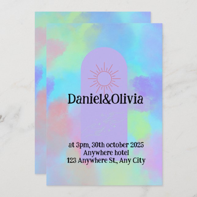 Convites Coisa Profunda Roxo De Febre Suave (Frente/Verso)