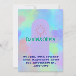 Convites Coisas de Casamento Suave Roxo Profundo