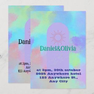 Convites Coisas de Casamento Suave Roxo Profundo