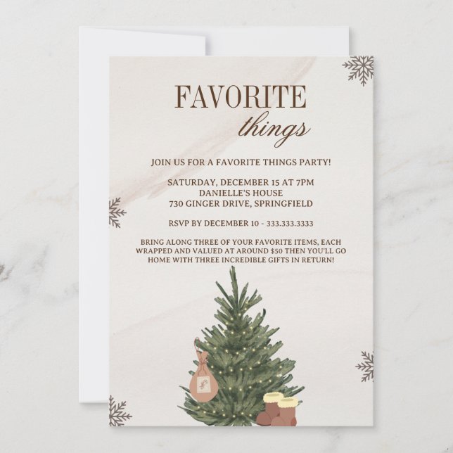 Convites Coisas Favoritas e Festa de Natal com Troca de Pre (Frente)