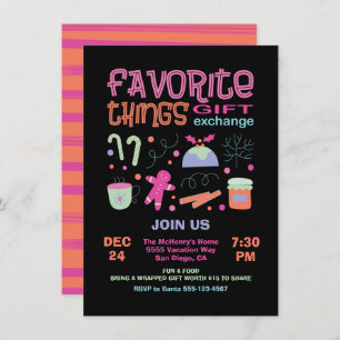 Convites Coisas Favoritas Festa De Troca De Presentes De Na
