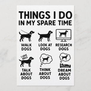 Convites Coisas que Faço no Meu Tempo Livre Cachorros Engra