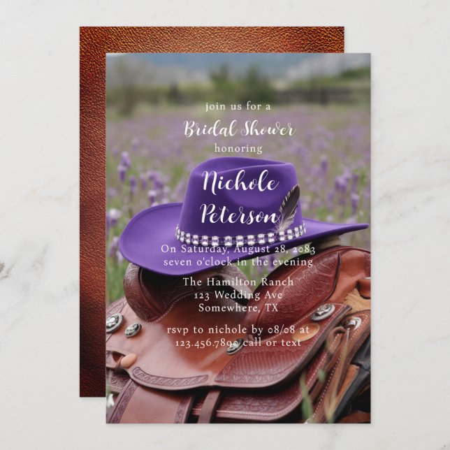 Convites Cola na cerca com Chá de panela de chapéu (Frente/Verso)