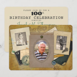 Convites Colagem Antiquada | Masculine 3 Fotografia Ano Per