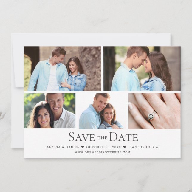 Convites Colagem Branca Moderna Colagem Branca Multicasamen (Frente)