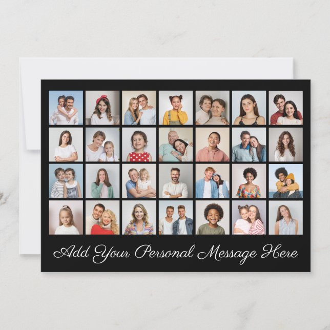 Convites Colagem de 28 Fotos Adicione seu Próprio Recado  (Frente)