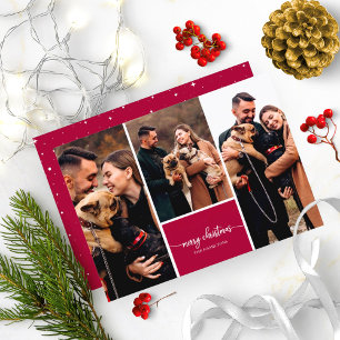 Convites Colagem de 3 Fotos Fonte Elegante Feliz Natal