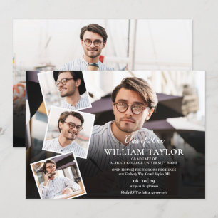 Convites Colagem de 5 Fotos Festa de Formatura Moderna