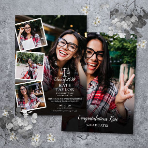 Convites Colagem de 5 fotos para festa de graduação na facu