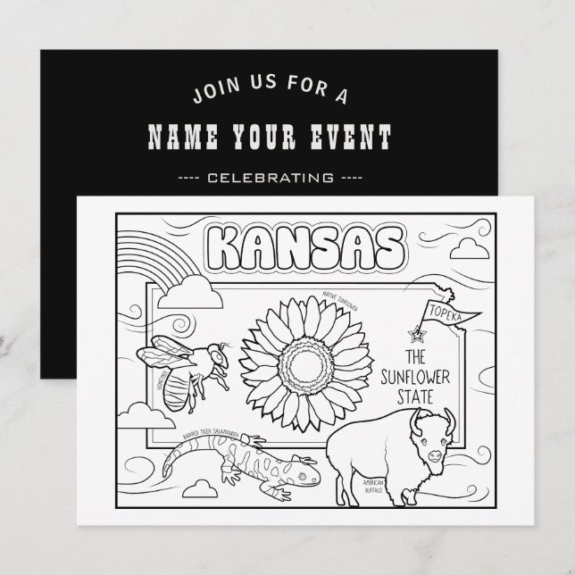 Convites Colagem de cores do Kansas (Frente/Verso)