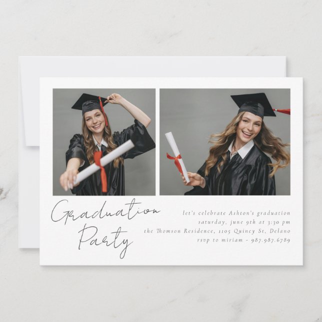 Convites Colagem de duas fotos, design moderno (Frente)