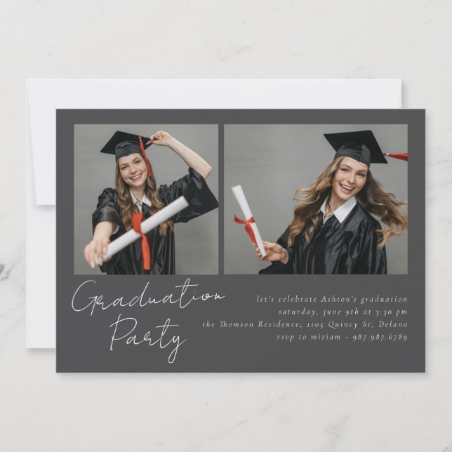 Convites Colagem de duas fotos, design moderno (Frente)