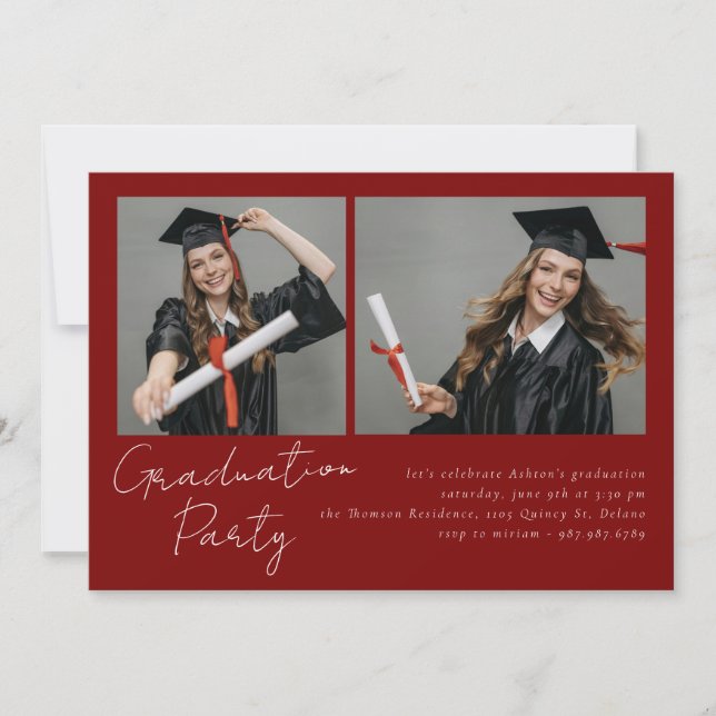 Convites Colagem de duas fotos, design moderno (Frente)