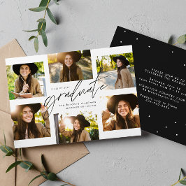 Convites Colagem de formandos seis fotografias da graduação