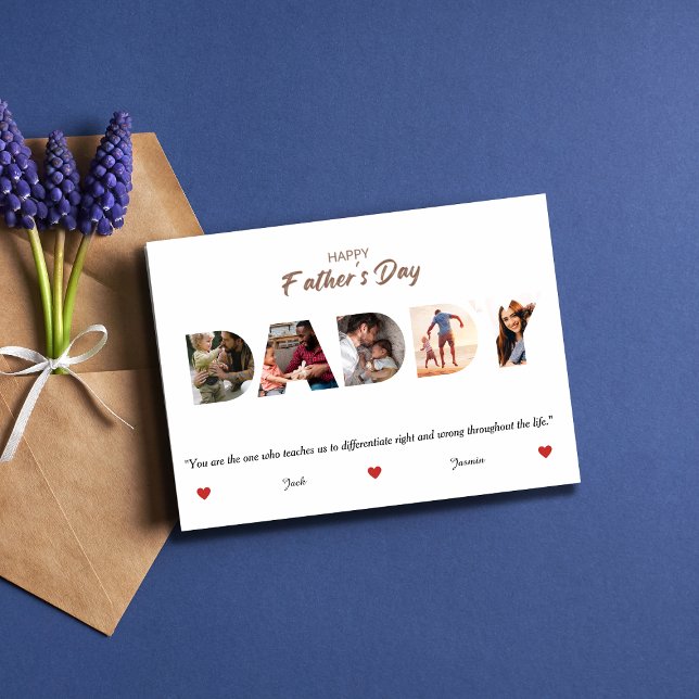 Convites Colagem de Fotografias do PAI Personalizado (Criador carregado)