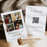 Convites Colagem de Fotografias do Script Chic 4 Código QR<br><div class="desc">Convite de Casamento de Código QR RSVP de Colagem de Fotos do Script Quic 4 impresso por design moderno e elegante que pode ser personalizado com seu texto. Clique no botão "Personalizar" e use nossa ferramenta design para modificar este modelo. Veja a Design de Arte Gráfica para outros produtos que...</div>