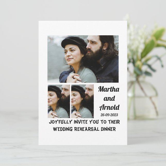 Convites Colagem de Fotografias personalizada do Janto de E (Em pé/Frente)