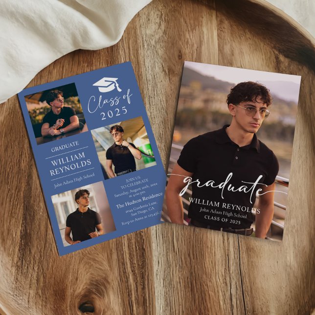 Convites Colagem de Fotos 4 de Festa de Formatura com Rótul (Criador carregado)