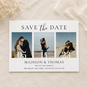 Convites Colagem de Fotos Chic Modernas para Casamento Save