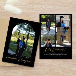 Convites Colagem de Fotos com Arco de Graduação em Script P
