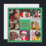 Convites Colagem de Fotos da Família Winter Christmas Vibes<br><div class="desc">Clique em "personalizar" e divirta-se a experimentar os filtros de imagem Zazzle para obter efeitos de cor completamente diferentes para que o seu seja realmente um só..! Cozy Winter Christmas Vibes Family Photo Collage Editable Photo Template com espaço para oito fotos.</div>