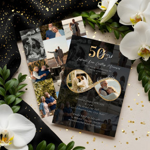 Convites Colagem de Fotos de Aniversário de 50 Anos de Amor