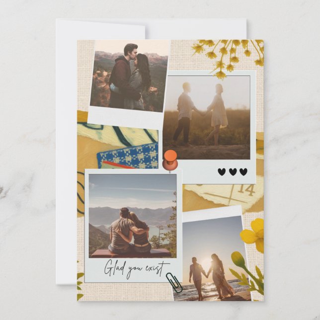 Convites Colagem de Fotos de Casal Personalizada | 'Que bom (Frente)