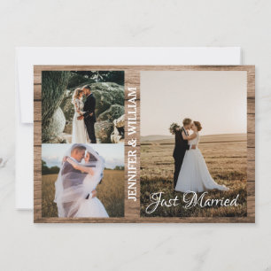 Convites Colagem de Fotos de Casamento Recém-Casados Anúnci