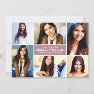 Convites Colagem de Fotos de Festa de formatura Elegante Du