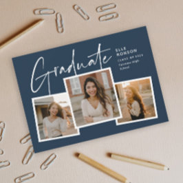 Convites Colagem de Fotos de Graduação com Letra Moderna Fo