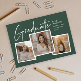 Convites Colagem de Fotos de Graduação com Letra Moderna Fo