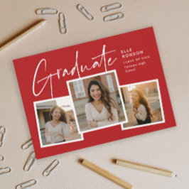 Convites Colagem de Fotos de Graduação com Letra Moderna Fo