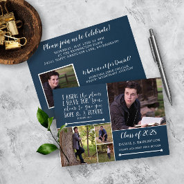 Convites Colagem de Fotos de Graduação Versa da Bíblia Cris