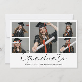 Convites Colagem de Fotos de Gradução Moderno