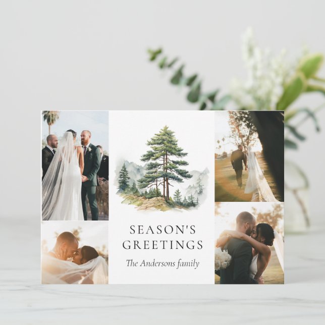 Convites Colagem de Fotos de Natal do Inglês do Esplendor (Em pé/Frente)