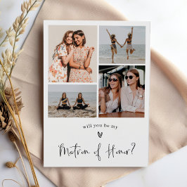 Convites Colagem de Fotos de Proposta de Honra Matron Minim
