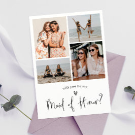 Convites Colagem de Fotos de Proposta de Madrinha de casame