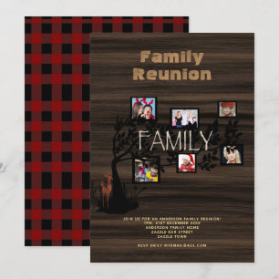 Convites Colagem de Fotos de REUNIÃO da Árvore Genealógica 
