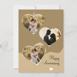 Convites Colagem de Fotos do Aniversário Minimalista Brown