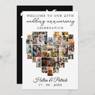 Convites Colagem de Fotos do Coração do Aniversário de Casa