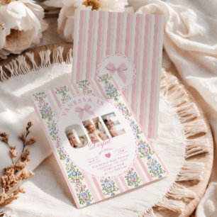 Convites Colagem de Fotos do primeiro aniversario Love Shac