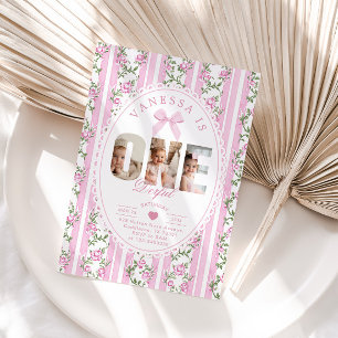 Convites Colagem de Fotos do primeiro aniversario Love Shac