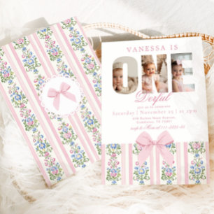 Convites Colagem de Fotos do primeiro aniversario Love Shac